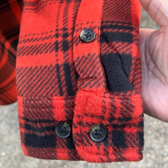 Stanley Workwear Insulated  Orange and Black Plaid Shirt M - Picture 5 of 9